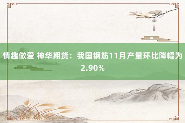 情趣做爱 神华期货：我国钢筋11月产量环比降幅为2.90%