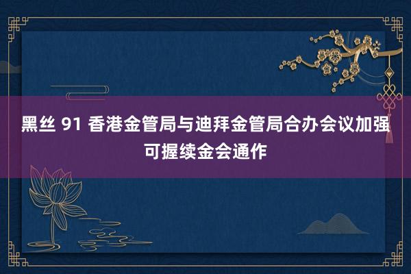 黑丝 91 香港金管局与迪拜金管局合办会议加强可握续金会通作