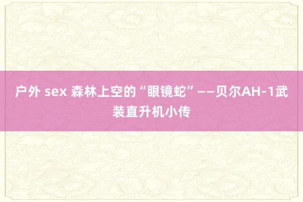 户外 sex 森林上空的“眼镜蛇”——贝尔AH-1武装直升机小传