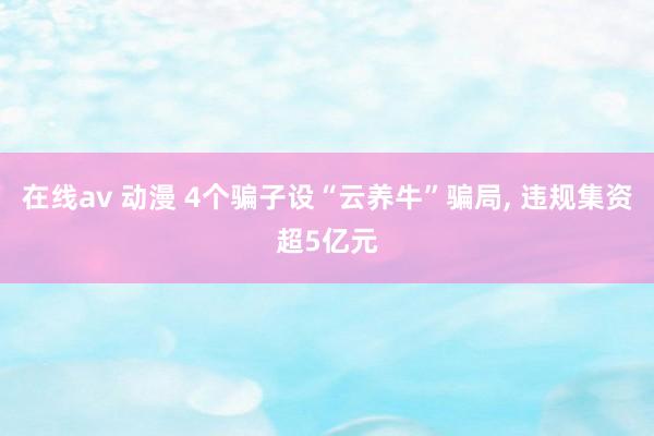 在线av 动漫 4个骗子设“云养牛”骗局， 违规集资超5亿元