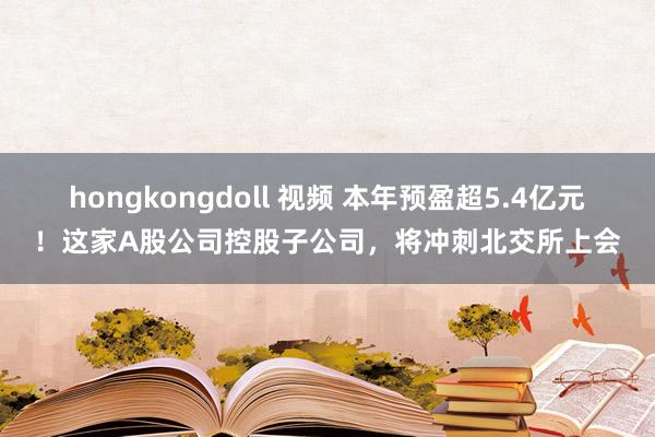 hongkongdoll 视频 本年预盈超5.4亿元！这家A股公司控股子公司，将冲刺北交所上会