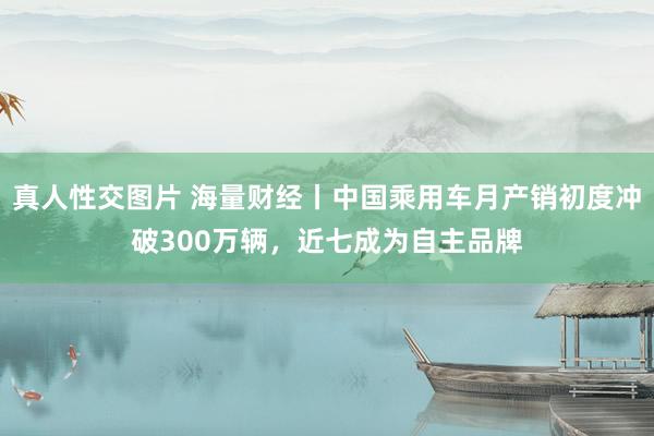 真人性交图片 海量财经丨中国乘用车月产销初度冲破300万辆，近七成为自主品牌