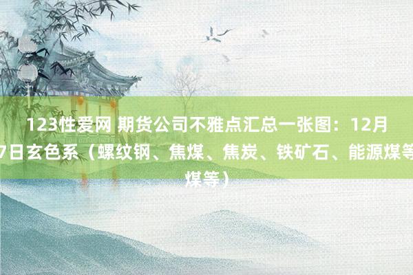 123性爱网 期货公司不雅点汇总一张图：12月17日玄色系（螺纹钢、焦煤、焦炭、铁矿石、能源煤等）