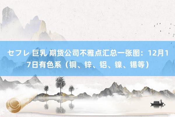 セフレ 巨乳 期货公司不雅点汇总一张图：12月17日有色系（铜、锌、铝、镍、锡等）