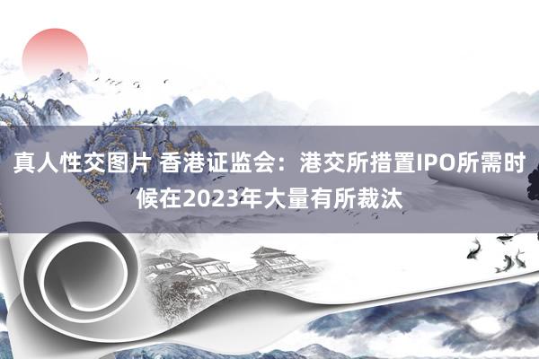 真人性交图片 香港证监会：港交所措置IPO所需时候在2023年大量有所裁汰