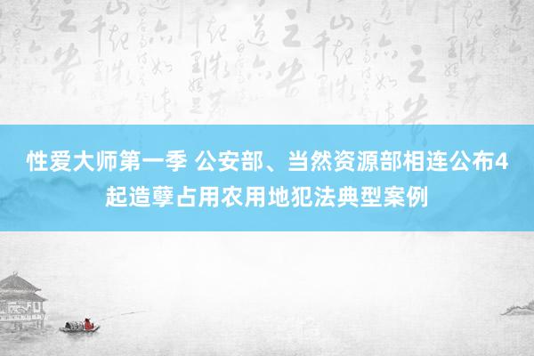性爱大师第一季 公安部、当然资源部相连公布4起造孽占用农用地犯法典型案例