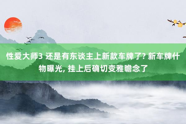 性爱大师3 还是有东谈主上新款车牌了? 新车牌什物曝光， 挂上后确切变雅瞻念了