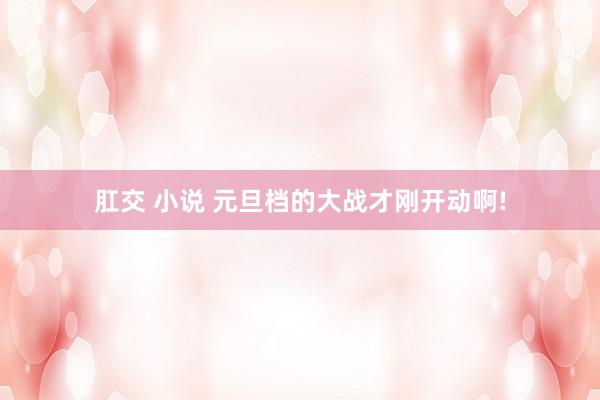 肛交 小说 元旦档的大战才刚开动啊!