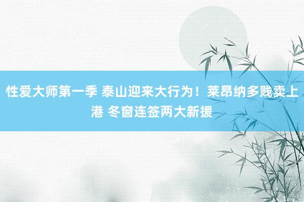 性爱大师第一季 泰山迎来大行为！莱昂纳多贱卖上港 冬窗连签两大新援