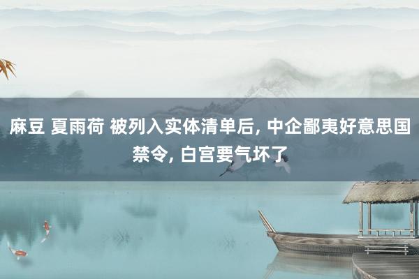 麻豆 夏雨荷 被列入实体清单后， 中企鄙夷好意思国禁令， 白宫要气坏了