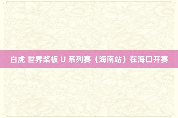 白虎 世界桨板 U 系列赛（海南站）在海口开赛