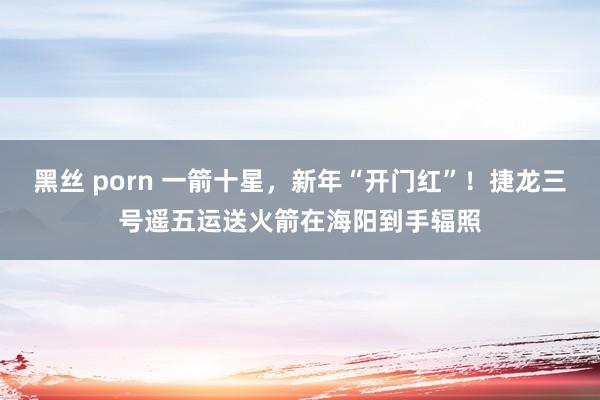 黑丝 porn 一箭十星，新年“开门红”！捷龙三号遥五运送火箭在海阳到手辐照