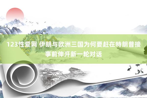123性爱网 伊朗与欧洲三国为何要赶在特朗普接事前伸开新一轮对话