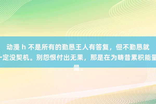 动漫 h 不是所有的勤恳王人有答复，但不勤恳就一定没契机。别怨恨付出无果，那是在为畴昔累积能量。