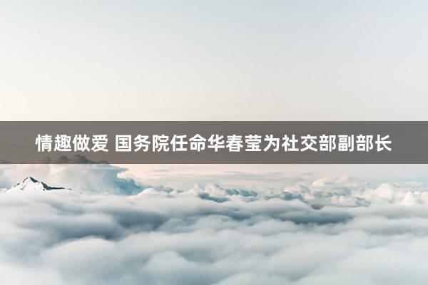 情趣做爱 国务院任命华春莹为社交部副部长