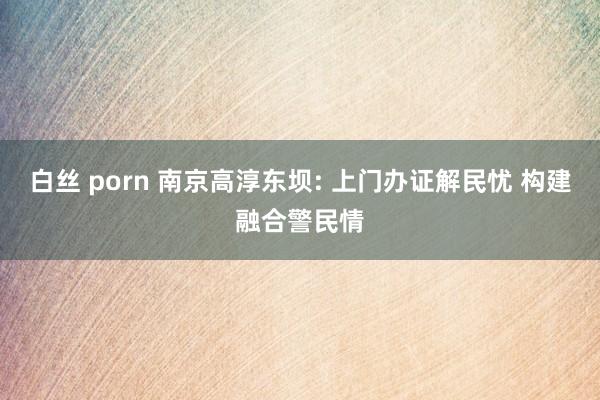 白丝 porn 南京高淳东坝: 上门办证解民忧 构建融合警民情