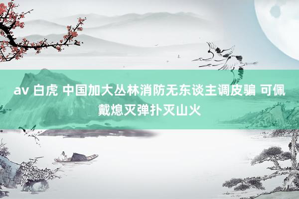 av 白虎 中国加大丛林消防无东谈主调皮骗 可佩戴熄灭弹扑灭山火