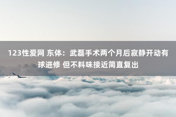 123性爱网 东体：武磊手术两个月后寂静开动有球进修 但不料味接近简直复出