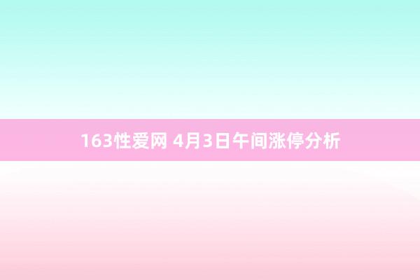 163性爱网 4月3日午间涨停分析