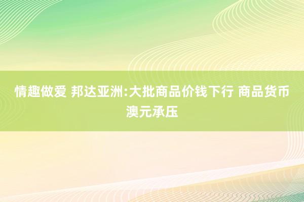 情趣做爱 邦达亚洲:大批商品价钱下行 商品货币澳元承压