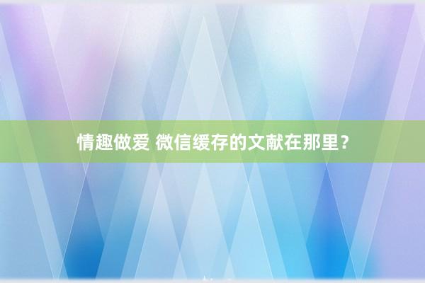 情趣做爱 微信缓存的文献在那里？