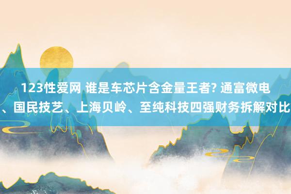 123性爱网 谁是车芯片含金量王者? 通富微电、国民技艺、上海贝岭、至纯科技四强财务拆解对比