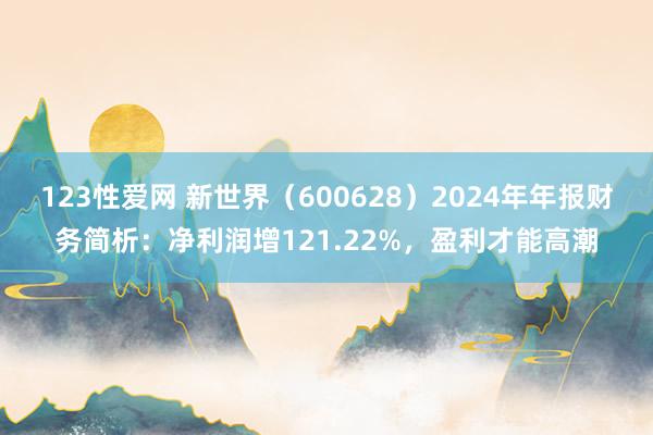 123性爱网 新世界（600628）2024年年报财务简析：净利润增121.22%，盈利才能高潮
