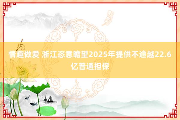 情趣做爱 浙江恣意瞻望2025年提供不逾越22.6亿普通担保