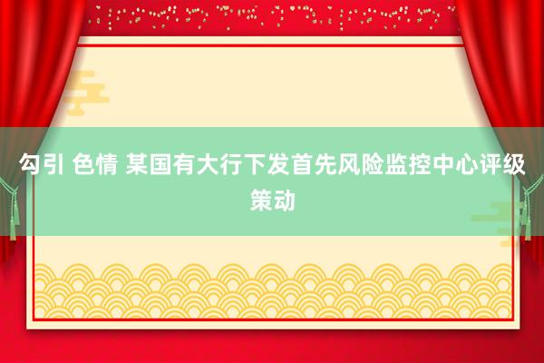 勾引 色情 某国有大行下发首先风险监控中心评级策动