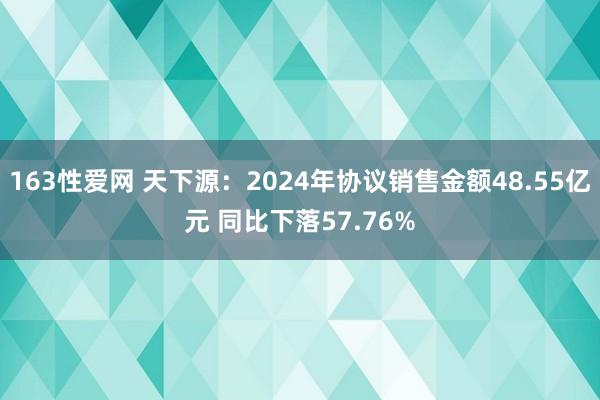 163性爱网 天下源：2024年协议销售金额48.55亿元 同比下落57.76%
