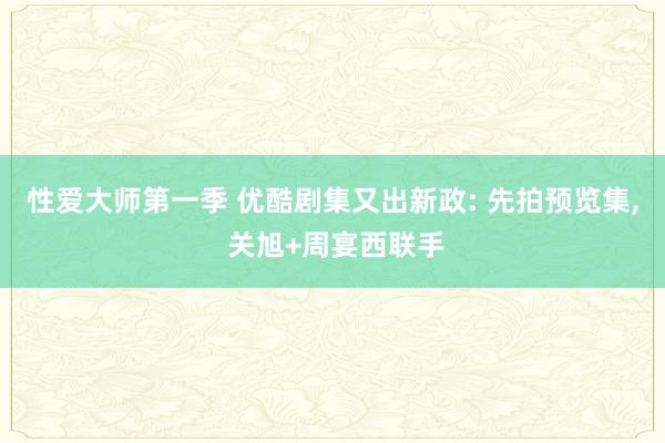 性爱大师第一季 优酷剧集又出新政: 先拍预览集， 关旭+周宴西联手