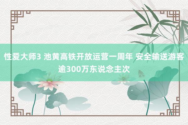 性爱大师3 池黄高铁开放运营一周年 安全输送游客逾300万东说念主次
